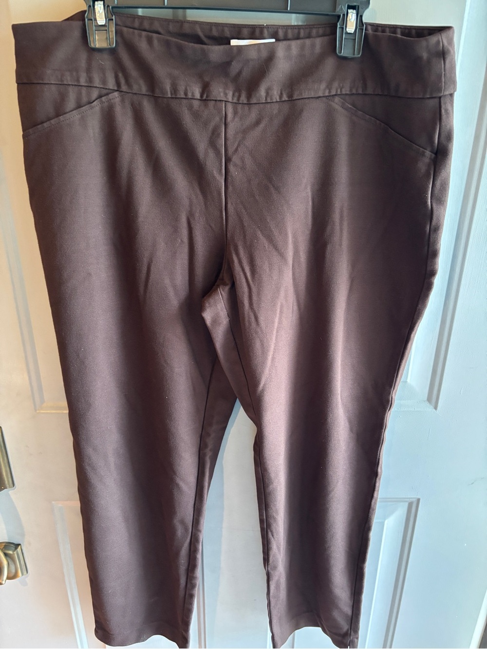 Charter Club Women's Brown Pull-On Stretch Ponte Pants size 18 Cambridge slim